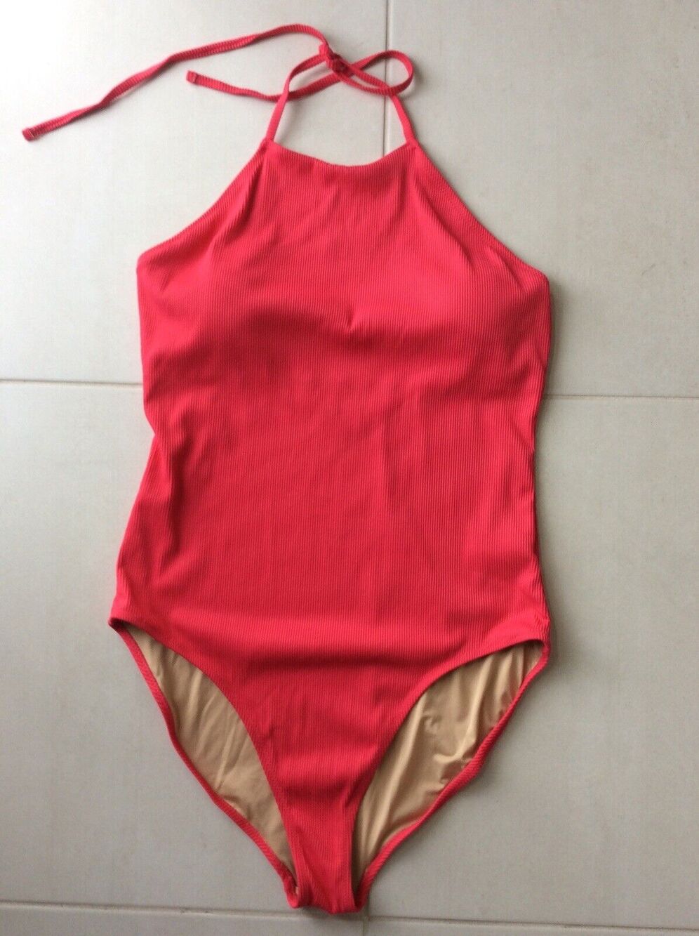 Old Navy One Piece Swimsuit Halter Ribbed Padded Swimwear